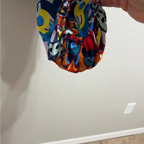 Love By Design Orange Red Graphic Crop Blouse - Picture 4 of 4